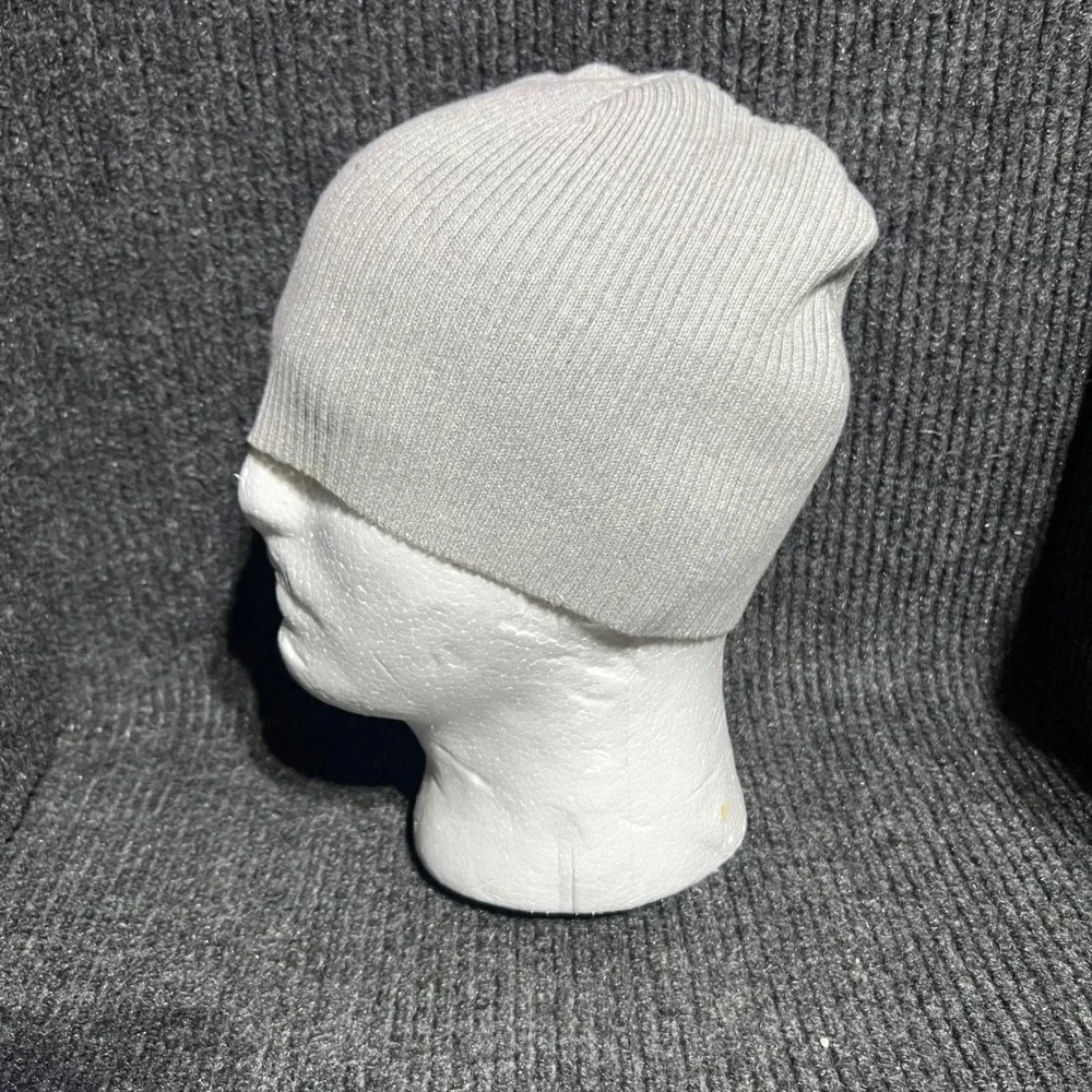 Vintage Polo Ralph Lauren Beanie Mens OS Gray RL Flag Patch Ribbed Knit